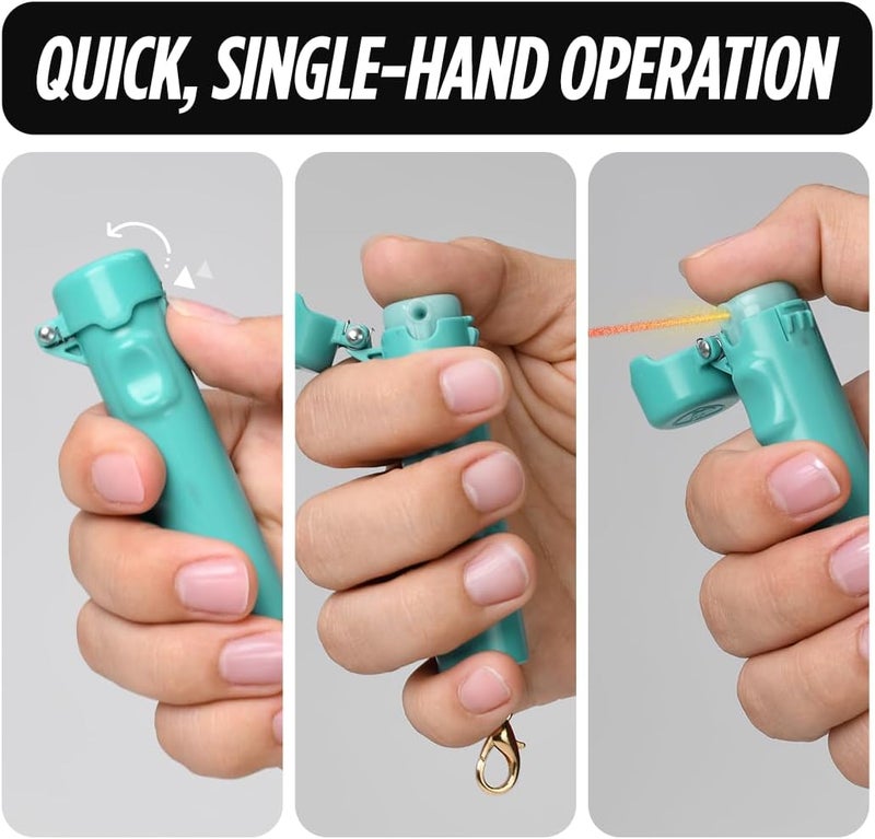 Guard Dog Security Packin' Heat, World’s Smallest Pepper Spray Self Defense for Women, Police Strength with Keychain Snap Clip, Compact Design, Long Range, UV Dye, Push-Button Safety Cap - Image 4